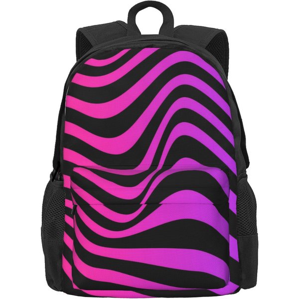 Mochila De Rayas Blancas Y Negras LíNeas Abstractas Mochilas Elegantes Mujeres Hombres PatróN Deportivo Bolsas Escolares Mochila De Alta Calidad 36X32X10Cm-image