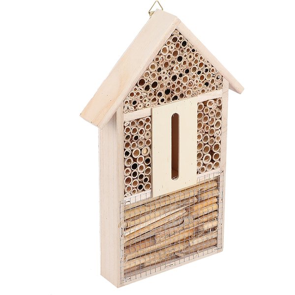 Casa De Insectos De Madera Refugio Abeja JardíN Caja Nido ArtesaníAs Adorno DecoracióN Exterior-image