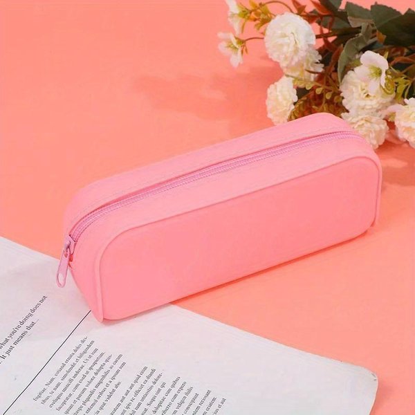 Kawaii Kolorowe Silikonowe PióRnik ŁAdny Modny PióRnik Torba Do Przechowywania ArtykułóW Papierniczych Etui Do PrzyboróW Szkolnych Dla UcznióW Prezent Dla Ucznia-image