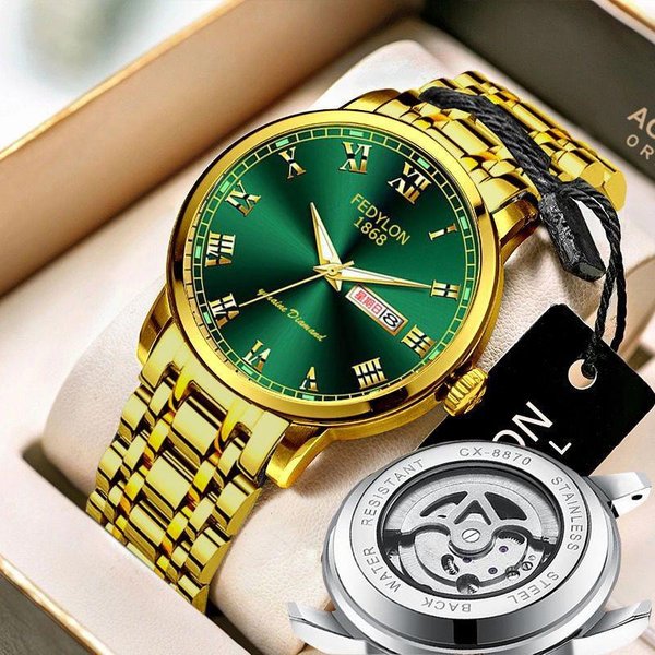 Nuevo Reloj Para Hombre Totalmente AutomáTico Reloj No MecáNico Calendario Tourbillon Impermeable Luminoso Moderno Reloj Para Estudiante Minimum Brown-image
