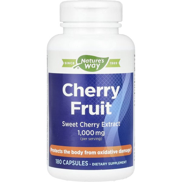 Nature's Way, Fruta De Cereza, Extracto De Cereza Dulce, 1.000 Mg, 180 CáPsulas (500 Mg Por CáPsula)-image