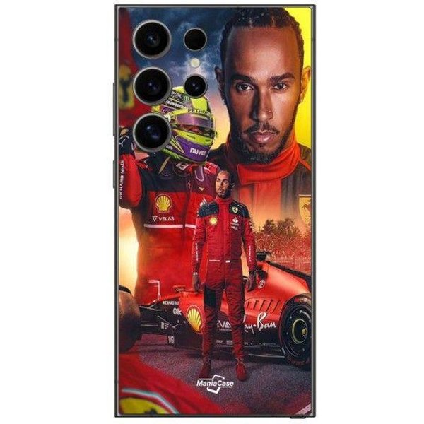 Funda Oficial De Lewis Hamilton Scuderia Ferrari F1 Para Samsung Galaxy S25 Ultra Maniacase Negro-image