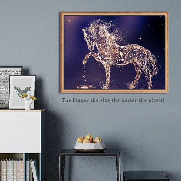 Pintura De Diamantes Punto De Cruz Agua Hecha Caballo Animales ImáGenes De Diamantes De ImitacióN Costura 20X30CM-image