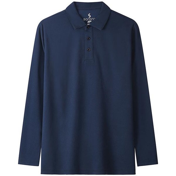 Camiseta Polo De Solapa Para Hombre Color SóLido Business Casual Xxxl Black-image