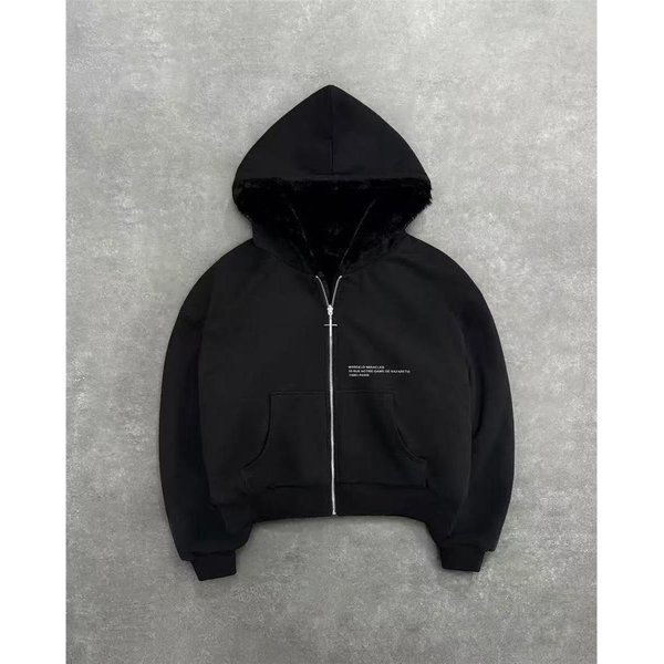 Sudadera Con Capucha Estampado De Leopardo OtoñO E Invierno Cremallera Reversible Holgada Para Hombre XL-image