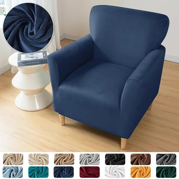 Fundas De SillóN Suaves EláSticas De Terciopelo Fundas Para SillóN Club Fundas Para Sofá De SillóN Individual Para Sala De Estar Mostrador De Bar Para El Hogar Hotel-image