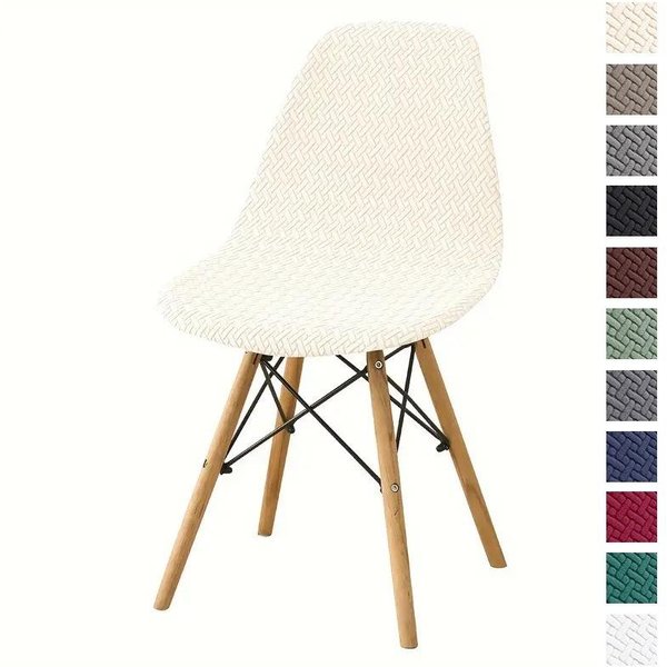 Nueva Funda Para Silla Shell Para Hogar Hotel Restaurante Silla De Comedor Funda Para Silla Shell Eames Funda Para Silla Con Forma De T A Prueba De Polvo 40*40*22Cm Beige-image
