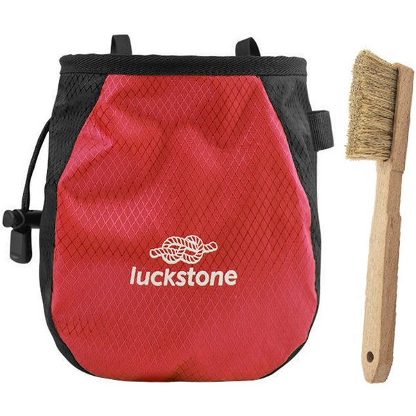 Bolsa De Tiza Para Escalada En Roca, CinturóN Ajustable Con CordóN Y Cepillo Para Escalada En Roca Rojo-image