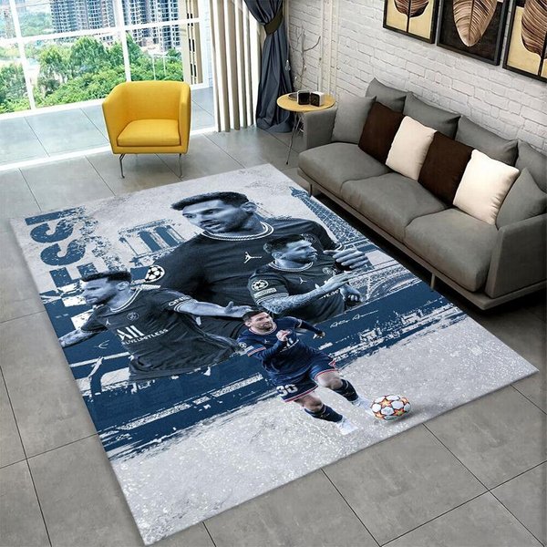 Dywanik Sportowy PiłKarski Koza M-Messi Do Pokoju Zabaw Sypialni Salonu Kanapy Wystroju Domu, Dywanik Dla Dzieci Do Strefy Gier Mata PodłOgowa AntypośLizgowa 120X160Cm-image