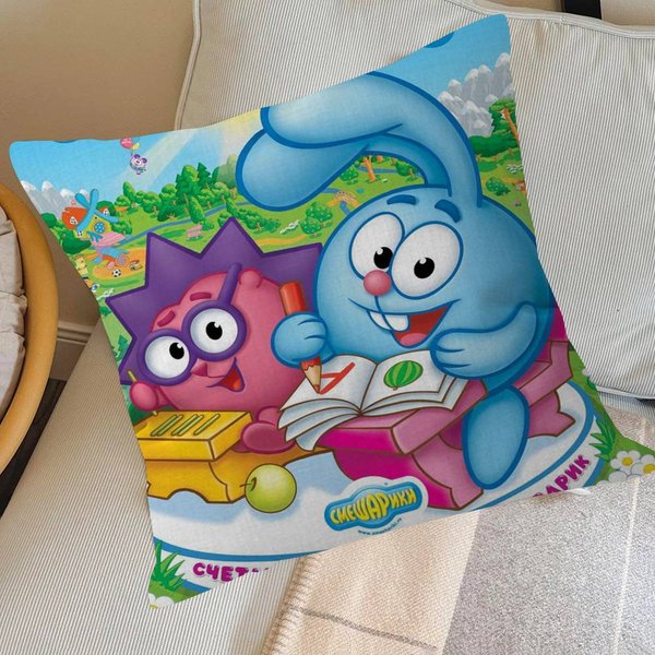 Funda De Almohada Decorativa Anime Smeshariki Linda Funda De CojíN Funda De Almohada Sala De Estar Sofá DecoracióN Del Hogar Personalizada 50X50Cm-image
