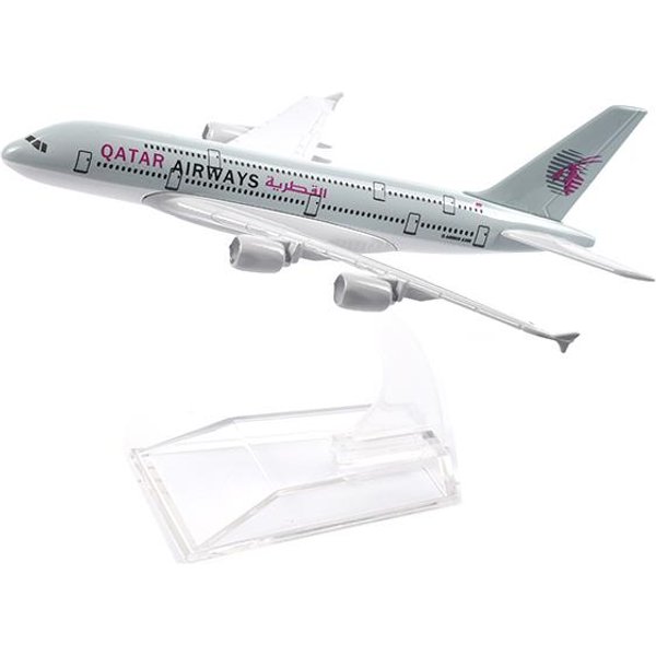 Jason Tutu 16Cm Qatar Airways Airbus A380 Model Samolotu Samolot Metalowy Odlewany W Skali 1/400 Samoloty-image
