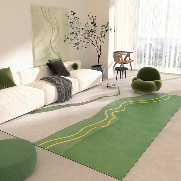 Nowoczesny Styl Dekoracja Sypialni Zielony Dywan Dywany DużEj Powierzchni Do Salonu Zmywalna Mata PodłOgowa Pluszowa Do Salonu MięKki Puszysty Dywanik Do Gabinetu 120X160Cm-image