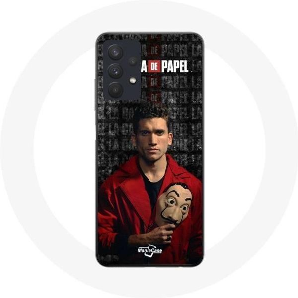 Funda Para Smartphone - Maniacase - Samsung Galaxy A32 5G - La Casa De Papel - MáScara Denver - Blanco-image