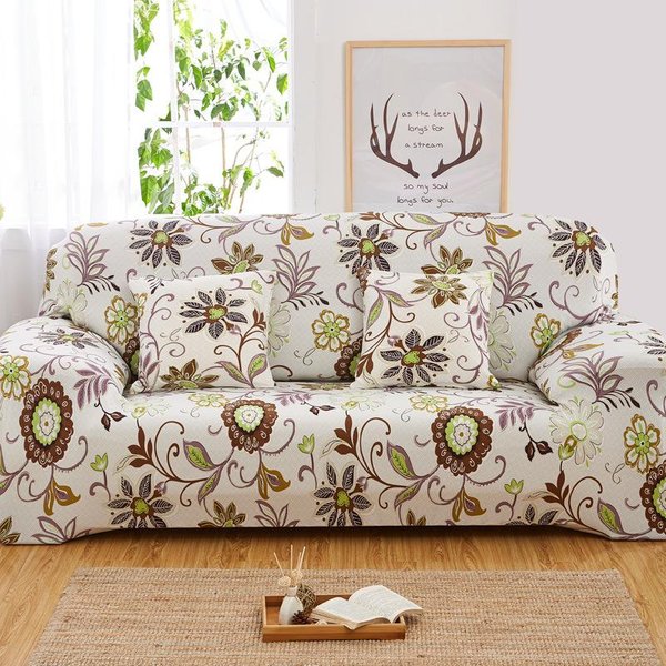 1 Funda De Sofá EláStica De Licra Con Estampado Floral Para Dormitorio, Oficina, Sala De Estar, Protector De Muebles, DecoracióN Del Hogar 1Pc Single Set-image