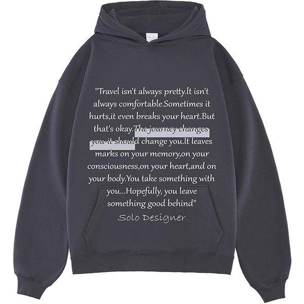 SuéTer Con Capucha Holgado Retro Americano Casual De Forro Polar Guochao De Primavera Y OtoñO XXL Gris Oscuro-image