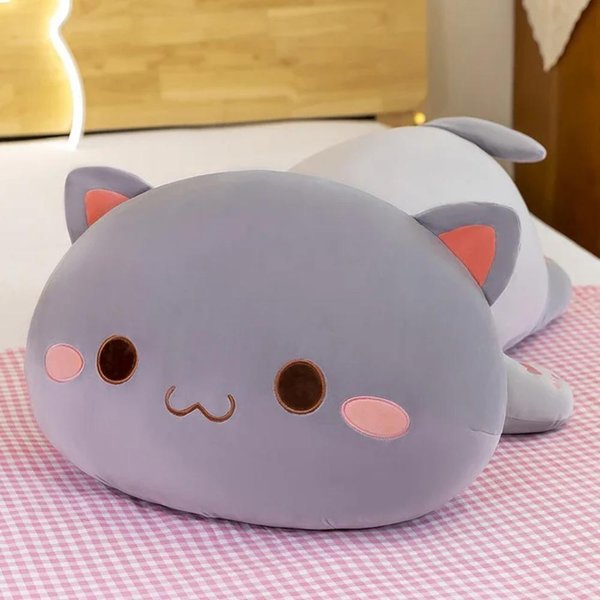 Kawaii Mitao Kot Pluszowe Zabawki Urocze Zwierzę MięKka Wypchana Poduszka Para Brzoskwiniowy Kot Pluszowa Lalka KreskóWka Dekoracja Prezenty Urodzinowe Dzieci 90Cm-image
