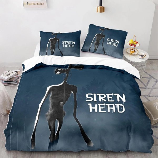 Conjunto De Cama Siren Head TamañO Individual TamañO Individual TamañO Completo Queen Size King Size TamañO Kit De Cama Siren Head Dormitorio Adulto NiñO Juegos De Fundas NóRdicas Tridimensional US Queen 228X228Cm-image