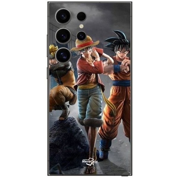 Funda Samsung Galaxy S25 Ultra Sangoku Naruto Luffy One Piece Dragon Ball Z 3D Anime Manga Maniacase Negro-image