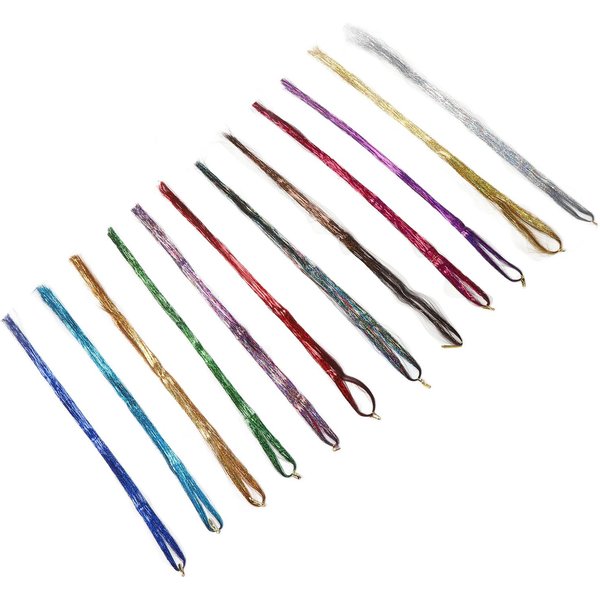 Kit De Lentejuelas Para El Cabello Extensiones Para NiñAs Con Herramienta 12 Colores Brillantes Y Resplandecientes Con Reflejos Purpurina Gray-image