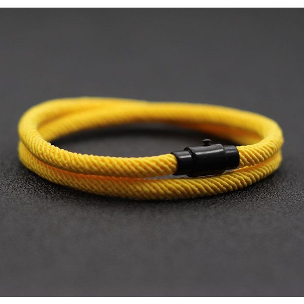 Nowa Minimalistyczna MęSka Bransoletka Z Liny Dwuwarstwowa Bransoletka Survivalowa Homme Akcesoria Prezent Dla ChłOpaka Magnes Klamra Pulsera Hombre XL 21.5Cm 8.5Inch Ciemnoniebieski-image