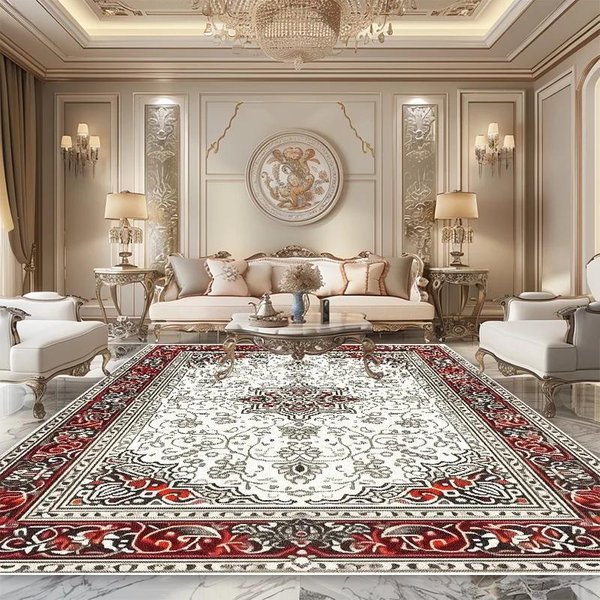 Alfombra Persa De Lujo Para Sala De Estar, DecoracióN De Dormitorio De Alta Gama, Hermosa Alfombra De ÁRea Grande, SalóN, Antideslizante, Suave, Felpudos De Noche Para Piso 200*230Cm-image