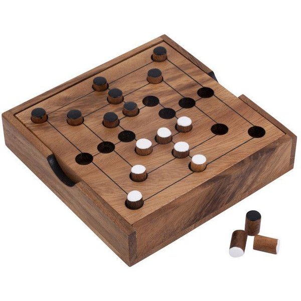 Juego De Madera - Rayuela - Molino - Nine Men Morris - Juego De Mesa EcolóGico - Juego De Viaje - 350270-BW MarróN-image