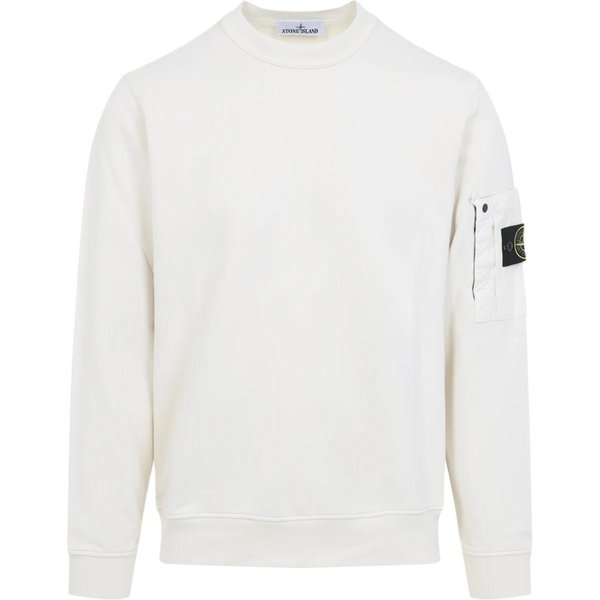 Sudadera De Manga Larga Con Cuello Redondo Y Logo De Color Liso Stone Island Para Hombre L1S156100019S0410-V0093 L White-image