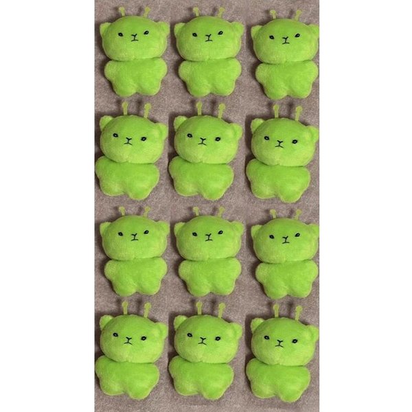 Mini Zielony Kot Obcy Pluszowe Breloki Futrzany Wisiorek Dla Par Uroczy KreskóWkowy Breloczek Do Torebek PlecakóW Dekoracja Prezenty-image