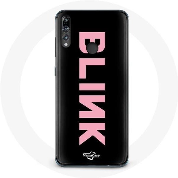 Funda Para Huawei P30 Lite - Maniacase - Blink Fandom - Silicona Flexible - Negro/Rosa - Logo Blackpink Negro-image