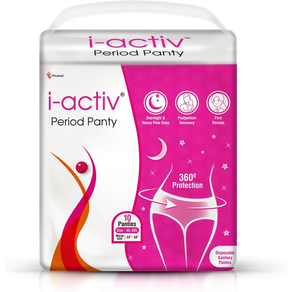 Braguita Menstrual I-Activ Para Mujeres NiñAs Talla XL-XXL Paquete De 10 Unidades 1 Paquete Desechable ProteccióN Para Flujo Abundante Maternidad 33 A 58-image