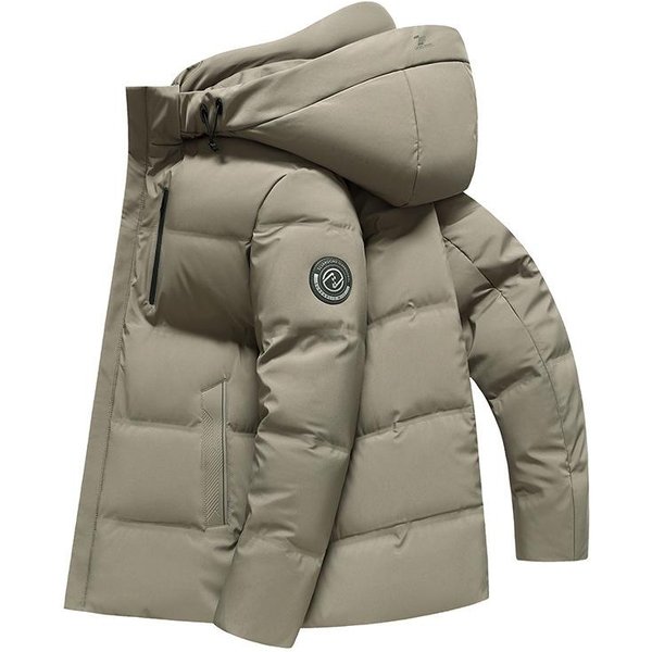 Invierno Nuevo Chaqueta De PlumóN Para Hombre Extremadamente FríO Moda VersáTil Con Capucha Chaqueta CáLida M Gray-image