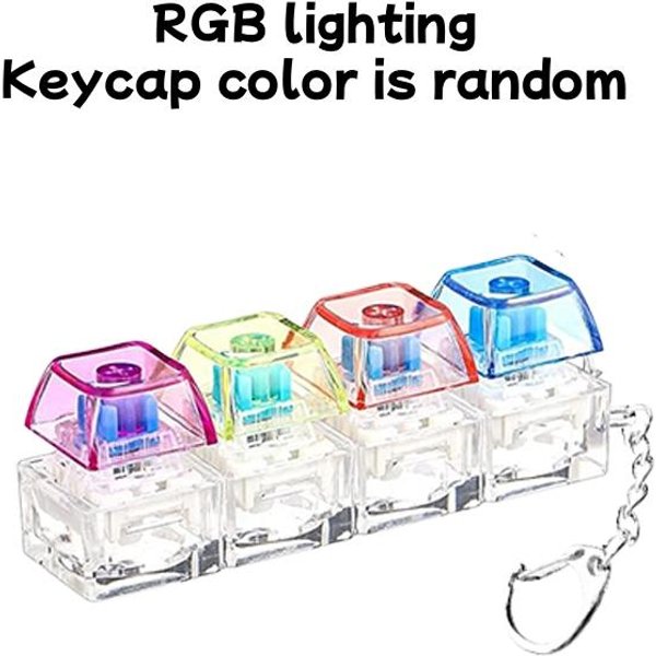 Klawiatura Z Palcami RGB Brelok Fidget Toy, Brelok Fidget Do Mechanicznej Klawiatury Clicker, Prezent Na Ukojenie LęKu I Stresu RGB Light White-image