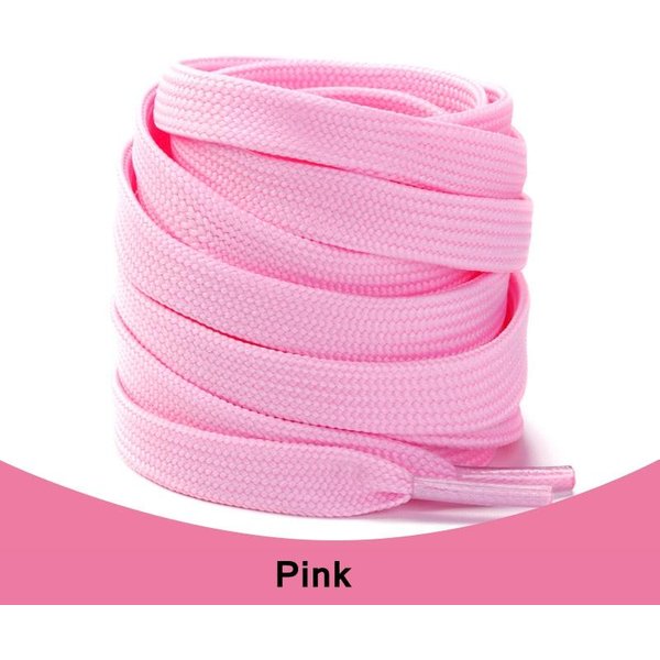1 Para Trampek SznurowadłA Do ButóW Akcesoria Do ButóW SznurowadłA Do ButóW Unisex PłAskie SznurowadłA Klasyczne SznurowadłA Jednolity Kolor SznurowadłA Do ButóW 120Cm Pink-image