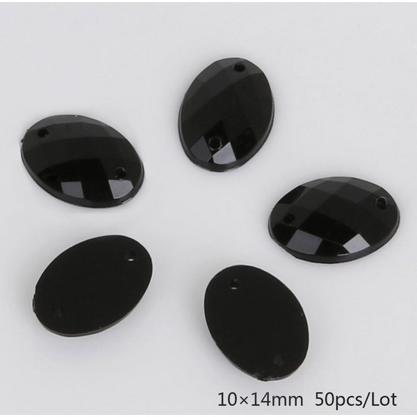 50 Sztuk/Worek KryształOwe DżEtóW Flatback Owalne Koraliki Akrylowe Szyć Na Stras KryształOwe Kamienie Dla DIY Ubrania RzemieśLnicze Dekoracji 10X14Mm 50Pcs-image