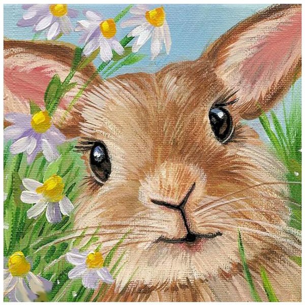 Taladro Redondo Completo 5D DIY Animal Diamante Pintura Primavera Conejo Bordado Punto De Cruz 30X30Cm-image