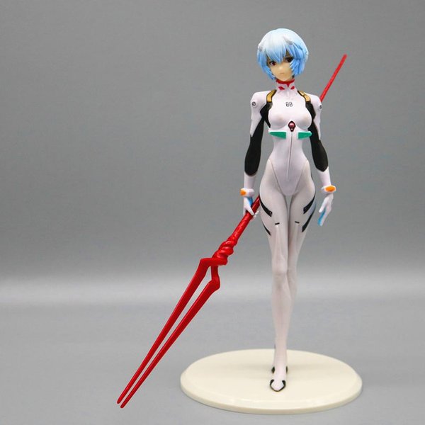22CM Anime Neon Genesis Evangelion EVA Ayanami Rei Figura Kawaii Modelo PVC Juguetes MuñEca Adornos Coleccionables Regalos Gray-image