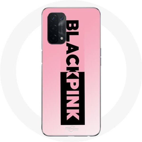 Funda Para Oppo A74 5G - Blackpink - Logo Negro Y Rosa - Flexible - SintéTica - Mixta Negro-image