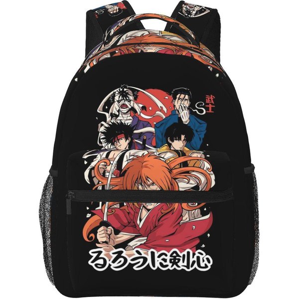 Rurouni Kenshin Samurai X Himura Anime Mochila Escolar Mochila De Senderismo Viaje Mochila De DíA Para NiñOs NiñAs Mochila Para Libros Bolsos De Hombro One Size-image