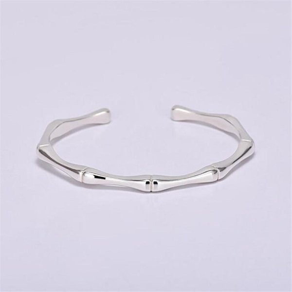 Nuevas Pulseras De Bambú Creativas De Moda Simple Estilo Coreano JoyeríA De Plata De Ley 925 Brazaletes De Personalidad Suaves Sl077-image