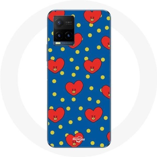 Funda Para Vivo Y21S 2021 / Y21 2021 BTS Bangtan Boys BT21 Tata De V Fondo Azul-image