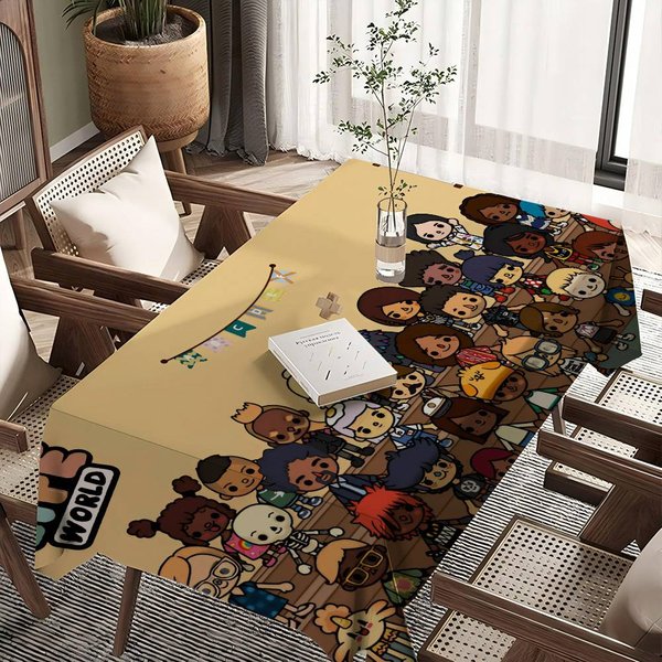 Toca Boca Toca Life World Mantel Rectangular Impermeable DecoracióN De Fiesta Mantel Para Mesa De Comedor Cocina RúStica Decoraciones De Boda 150X170Cm-image