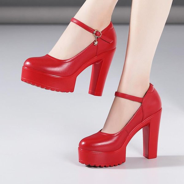 7CM/9CM/12CM Damskie Szpilki Buty Mary Jane CzółEnka Na Obcasie Czarne Obcasy Buty Na Imprezę ŚLub Biuro Damskie DużE Rozmiary 32-43 32-image