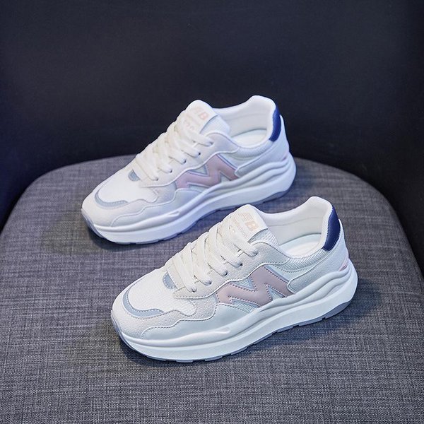 Zapatillas Estilo Dad Para Mujer Primavera Nuevas Transpirables Deportivas Estudiantiles Para Mujer Suela Gruesa Que Aumenta La Altura Casual De Moda 40 White-image