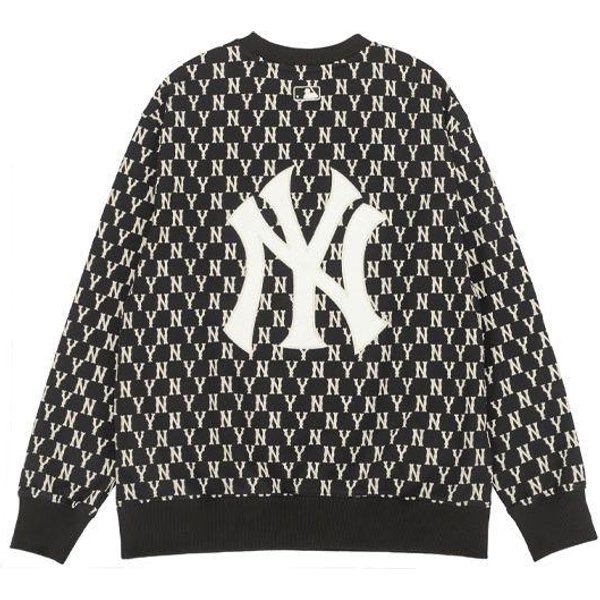 MLB New York Yankees Bluza Z Kapturem Unisex Z Logo Na CałEj Powierzchni Czarna 3AMTM0221-50BKS L-image