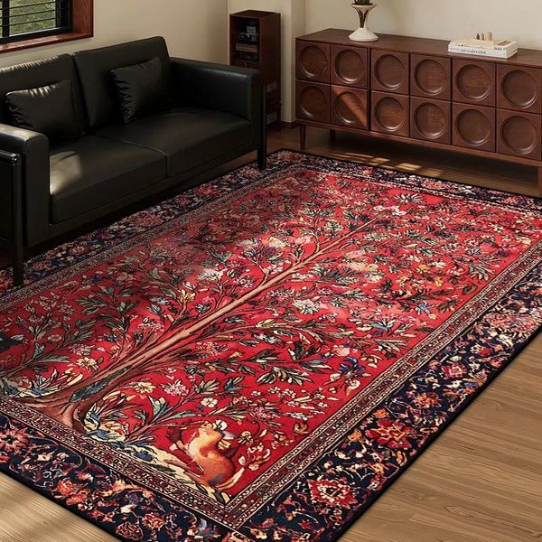 Perski Styl Retro Bohema Dywanik DużY Dywan AntypośLizgowy MożNa Prać W Pralce ŁAtwy W PielęGnacji Dywan Do Salonu Sypialni Pokoju GośCinnego 80X120Cm-image