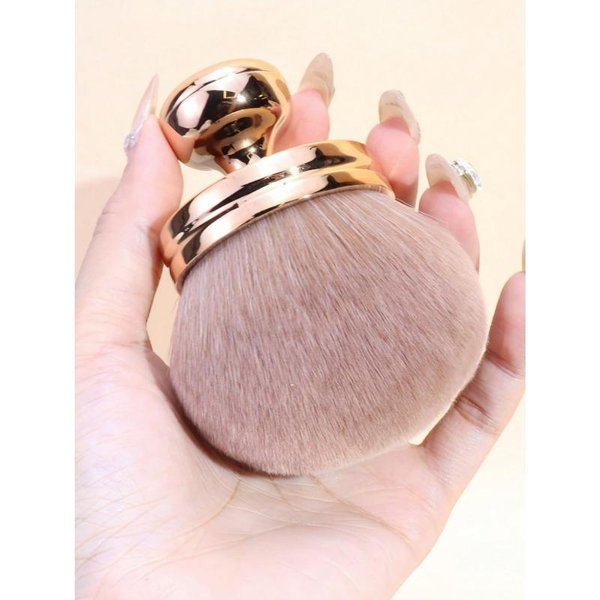 1 Brocha De Maquillaje Para Polvos Sueltos Extra Grande, Brocha CosméTica Suave Multifuncional, Brocha Para Rubor, Brocha Corporal, Brocha Para Polvo De UñAs, Herramienta De Maquillaje PortáTil Oro-image