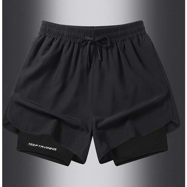 Pantalones Cortos Deportivos, Pantalones Cortos Deportivos De Doble Capa Antideslumbrantes De Verano Para Hombres Y Mujeres, Pantalones Deportivos Para Correr Al Aire Libre XXL-image
