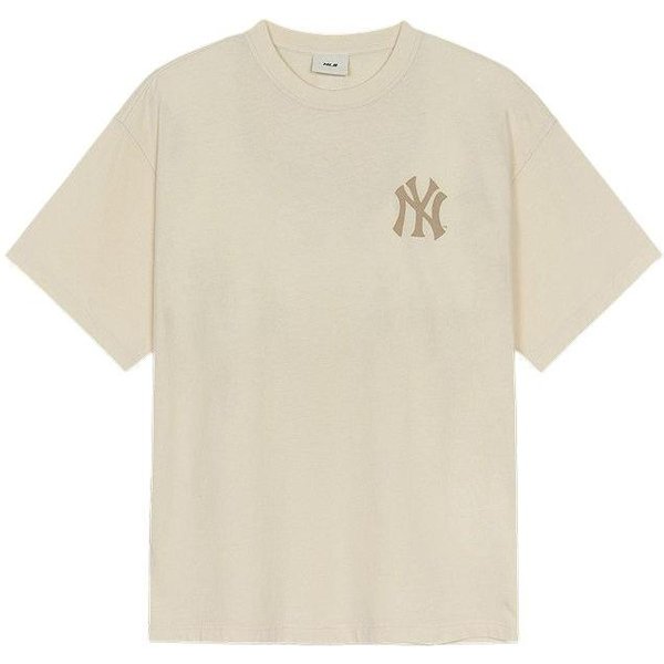 MLB New York Yankees Vintage Codzienny LuźNy T-Shirt Z OkrąGłYm Dekoltem I KróTkim RęKawem Koszulki Unisex 3ATSB2053-50CRD M Beige-image