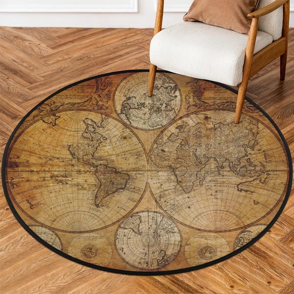 BiałY Czarny Kropki OkrąGłY Dywanik – MięKki AntypośLizgowy Dywanik PodłOgowy, Zmywalny OkrąGłY Dywan Do Salonu, Sypialni Diameter 100Cm(39In)-image