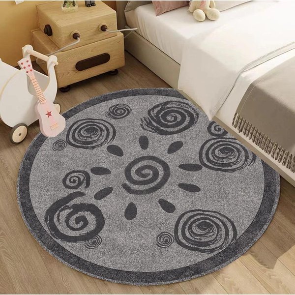 Minimalistyczny OkrąGłY Dywan Z Wzorem Kropek – ŚWieżY MięKki AntypośLizgowy Dywan Dekoracyjny Do Salonu Sypialni Przedpokoju Diameter 100Cm(39In)-image